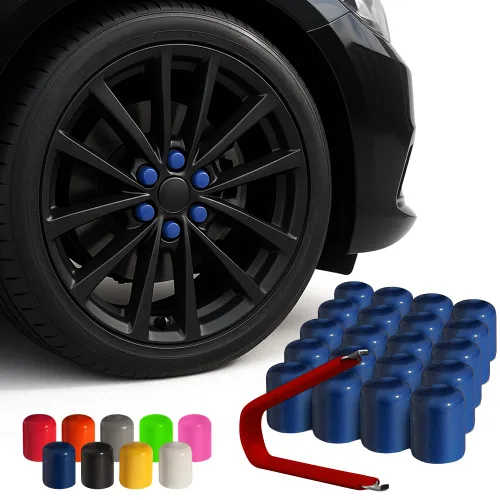 Vista 18 de ColorLugs Tapón de llanta de vinilo Negro Tapa de tuerca de rueda de ajuste flexible Para 17 mm Paquete de 20 Incluye extractor de lujo