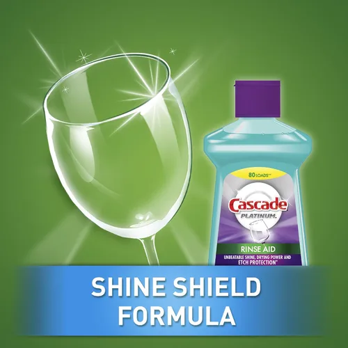 Vista 6 de Cascade Rinse Aid Platinum - Agente para lavavajillas, regular, 16 onzas líquidas (paquete de 6)