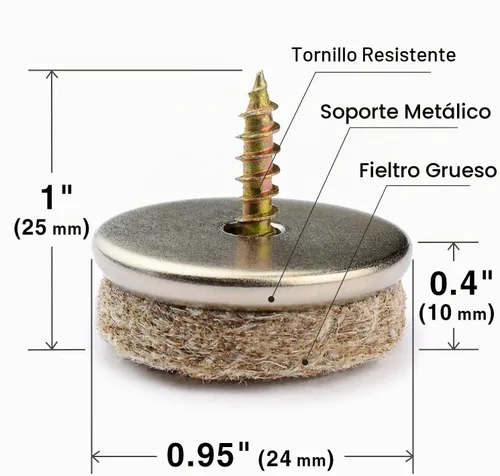 Vista 4 de Almohadillas de fieltro atornillables X-Protector 24 piezas de 0.95