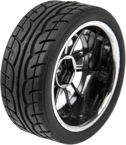 Vista 7 de Llantas hexagonales de 12 radios y neumáticos de goma compatibles con HSP Tamiya HPI Kyosho 1/10 On-Road Touring Car WLtoys 1/14 144001 Traxxas 1/16