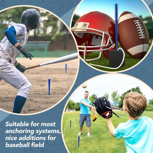 Vista 3 de Shappy 12 tapones de base de béisbol con borla, tapones de anclaje resistentes para campo de béisbol y accesorios de sóftbol