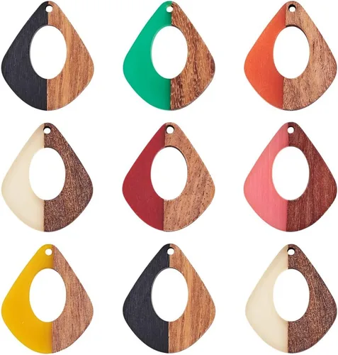 Vista 40 de Mega Pet Colgante de resina y madera de nogal para hacer joyas de bricolaje