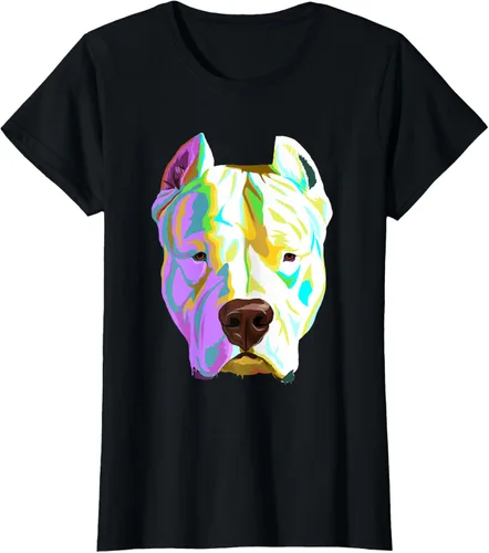 Vista 35 de Colorida camiseta Dogo Argentino, Negro, S