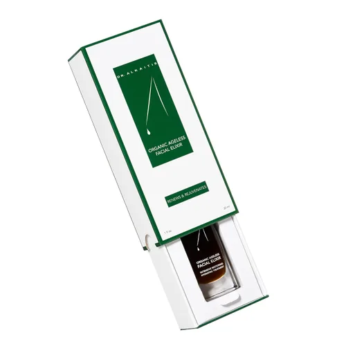 Vista 3 de Dr. Alkaitis Elixir facial orgánico sin edad - Suero hidratante - Hierbas ayurvédicas, aceites raros, superalimentos - Renovación celular de lujo