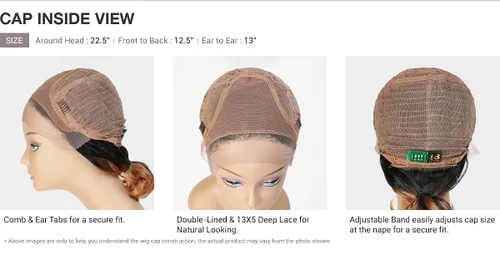 Vista 2 de BOBBI BOSS Peluca de encaje frontal HD MediFresh 13X5 Deep Lace MLF671 Milo (HLPURP/GRN)
