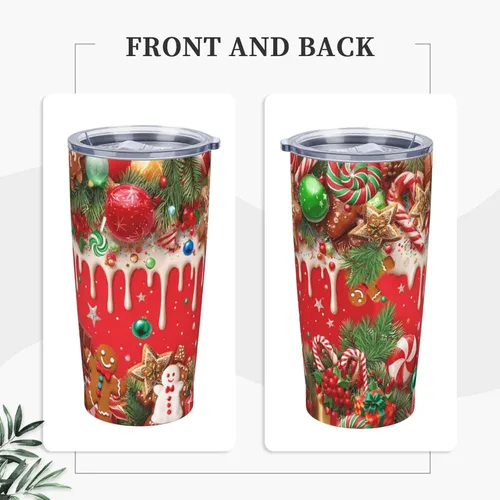 Vista 2 de Vaso de acero inoxidable aislado de 20 onzas con tapas y pajitas de acero inoxidable de doble pared aislada al vacío, taza de café de viaje, tapa a