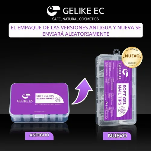 Vista 9 de Gelike ec Puntas de uñas extra cortas en forma de almendra: 120 piezas de puntas de gel suave para puntas de uñas de gel de cubierta completa