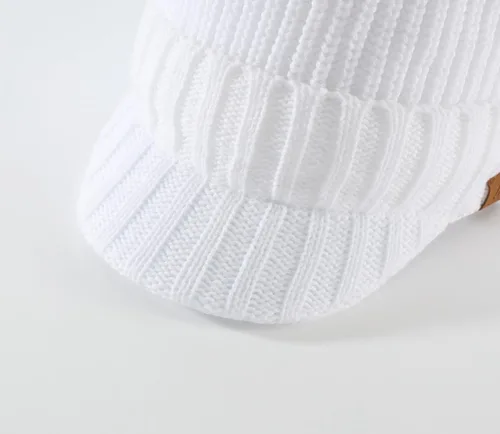 Vista 5 de Home Prefer - Gorro de punto grueso de invierno con visera para hombre