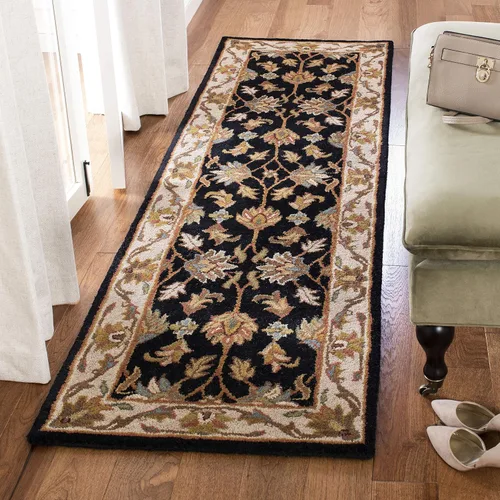 Vista 21 de Safavieh colección Heritage HG628A - tapete oriental tradicional hecho a mano de lana verde oscura y dorada, Lana, negro / beige (Black/ Beige)