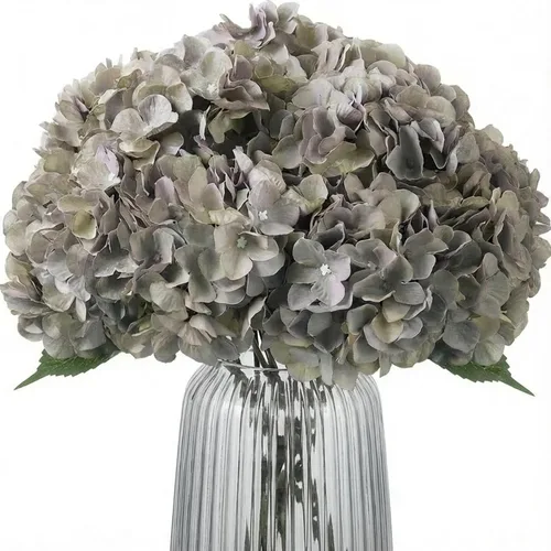 Vista 21 de 2 ramos de flores artificiales de hortensias de seda negra de 20 pulgadas