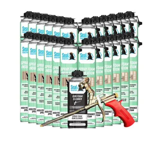 Vista 12 de Seal Spray Foam High Performance 80% Plus Kit de lata de espuma aislante de fórmula de células cerradas con aplicador de espuma en ángulo y 1 lata