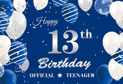 Vista 9 de Cartel de fondo oficial de 13 cumpleaños, cartel oficial de fiesta de cumpleaños de 13 años, fondo de fotografía de feliz cumpleaños de 13 años