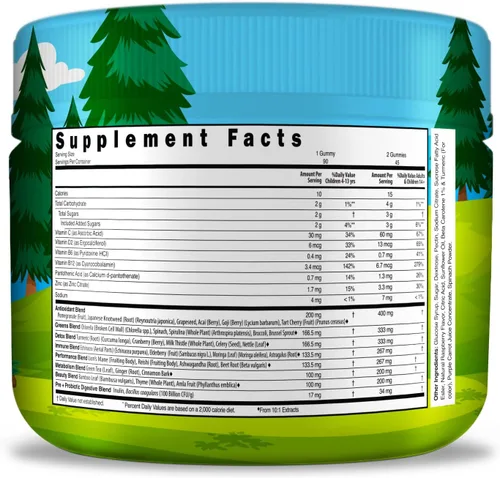 Vista 2 de Infusions - Gomitas súper verdes para niños, 90 unidades, superalimento, suaves y deliciosas, 8 potentes mezclas, aptas para veganos, sin gluten