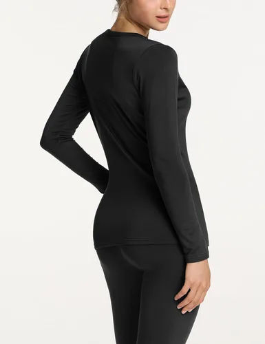 Vista 4 de TSLA Conjunto de ropa interior térmica para mujer, vellón suave, pantalones largos, primera capa cálida para invierno, parte superior e inferior