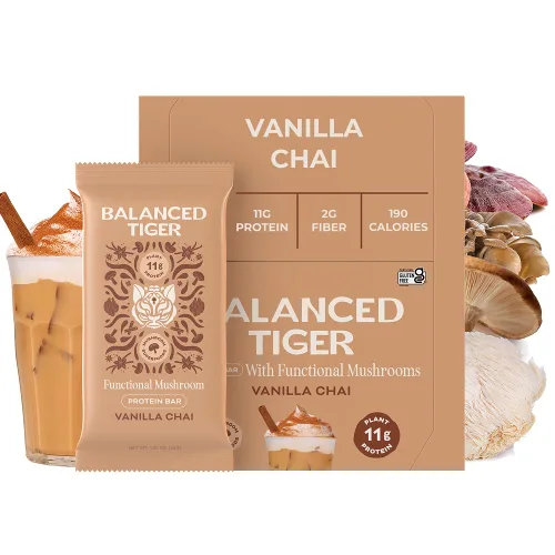 Vista 15 de Barras de proteína de hongos Chaga, dosis completa (1500 mg) en cada barra, barras de proteína veganas, nootrópicas, adaptógenos, barras