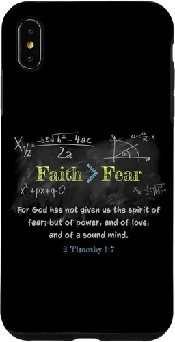 Vista 11 de Faith > Fear 2 Timothy 1:7 Christian Verse Math Equation Case for iPhone 17