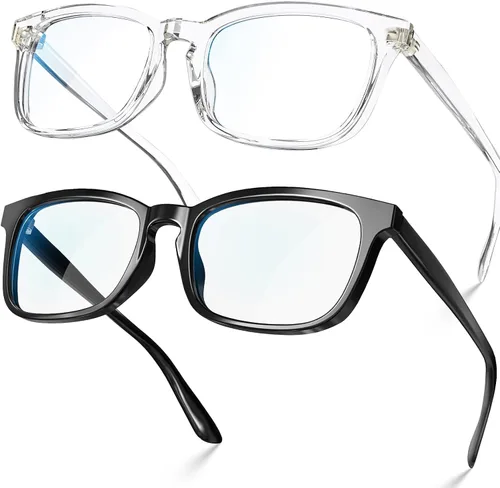 Vista 30 de VISOONE - Lentes cuadrados con bloqueo de luz azul y antireflejante para computadora, videojuegos; para mujeres y hombres MONTANA