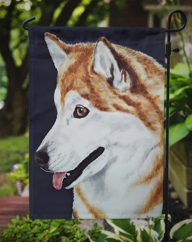 Vista 3 de Caroline's Treasures AMB1043GF Bandera de jardín de Husky siberiano para buzón, bandera decorativa para patio exterior, patio, obras de arte