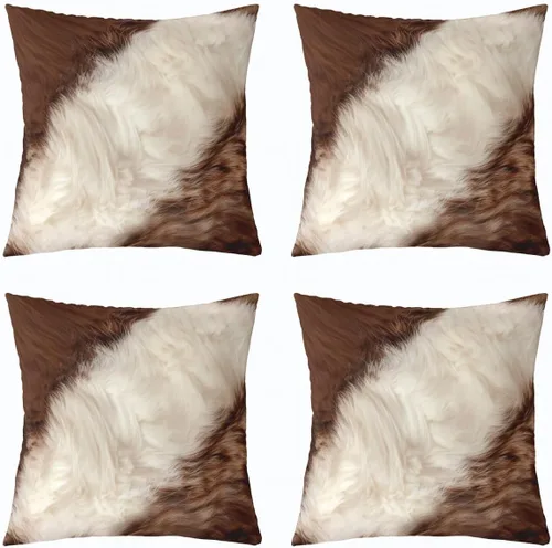 Vista 14 de Juego de 4 fundas de almohada con estampado de piel de vaca de 16 x 16 pulgadas, fundas de cojín de piel de vaca para sala de estar, dormitorio