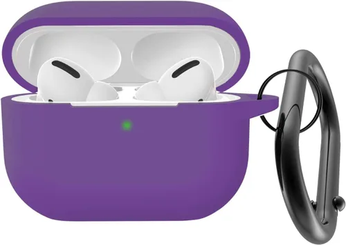 Vista 12 de Funda para Airpods Pro 2 con llavero, funda protectora de silicona suave rosa para Apple Airpods Pro Gen 2, LED frontal visible