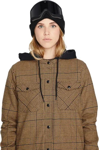 Vista 5 de Volcom Chaqueta de franela de snowboard y esquí de invierno con capucha para mujer