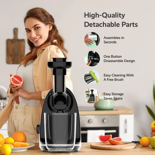 Vista 3 de JOCUU ZM1503 - Kit de accesorios para exprimidor con cuerpo principal, barrena en espiral, filtro, tolva de alimentación y taza final incluida