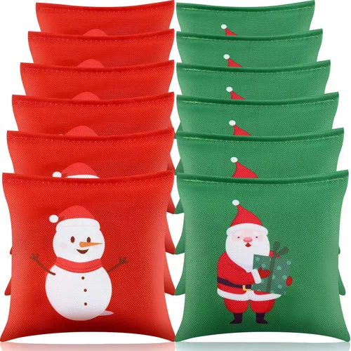 Vista 8 de Ceenna 12 bolsas de frijoles de Acción de Gracias, Halloween, calabaza, Cornhole, bolsas para lanzar juegos de Navidad, bolsas de frijoles de maíz