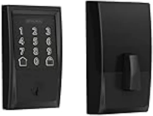 Vista 2 de Schlage Encode Cerradura inteligente Wi-Fi con juego de manijas Century para puerta de entrada, Negro Mate