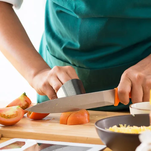 Vista 6 de Protector de dedos de acero inoxidable, protector de dedos mejorado 2025 para cortar alimentos, herramienta segura para cortar, cortar en cubitos
