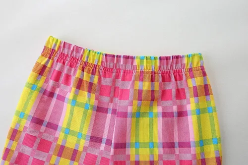 Vista 6 de Conjunto de ropa de verano para niña, 100% algodón, camisa y pantalones cortos, con apliques de dibujos animados