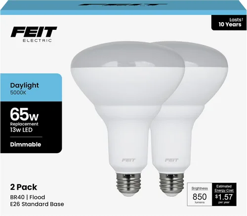 Vista 11 de Feit Electric Bombillas LED BR40, 65 W equivalentes, regulables, blanco