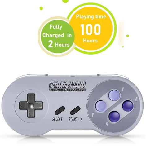 Vista 4 de ZAMPAM USB Wireless Game Controller Compatible with Switch, Windows,iOS,Liunx,Android Device, 2 Packs