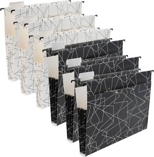 Vista 27 de Y YOMA Tamaño carta, paquete de 6 carpetas colgantes de acordeón con capacidad adicional, carpeta decorativa reforzada, carpeta expandible