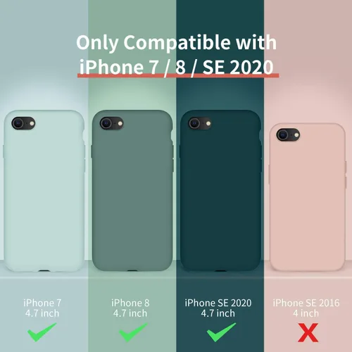 Vista 6 de Cordking Funda diseñada para iPhone SE 2022/2020, diseñada para iPhone 7 y 8, funda ultradelgada de silicona a prueba de golpes