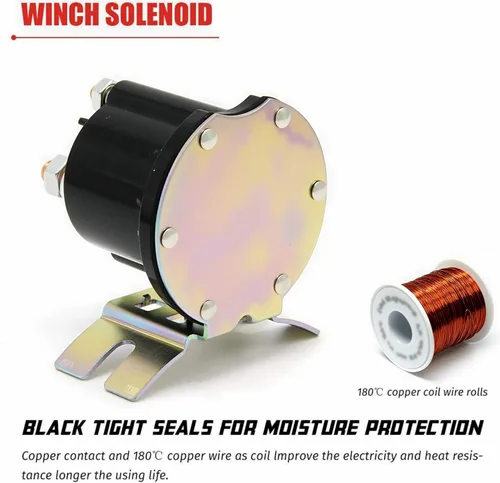 Vista 4 de Interruptor de relé solenoide de arranque de 12 V, contactor de trabajo intermitente, 3 terminales, corriente de 150 A, máximo 800 A, con tuercas