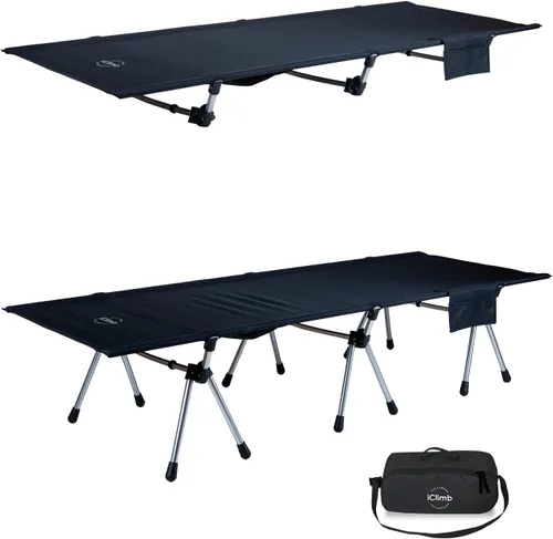 Vista 12 de iClimb Cuna plegable súper fácil de montar, ultraligera, compacta y resistente, con bolsa de transporte para adultos, camping, mochileros