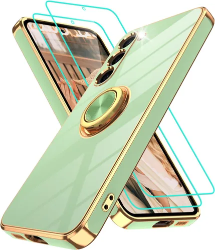 Vista 173 de Funda para Motorola Moto G 5G 2024: Funda Moto G Play 5G 2024 con 2 piezas de protectores de pantalla, soporte de anillo de rotación de 360°