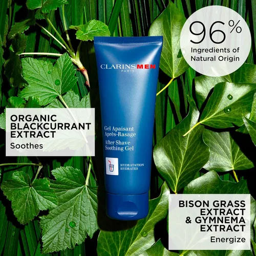 Vista 3 de CLARINS Gel calmante para después del afeitado MEN Gel hidratante para después del afeitado para hombres Alivia las irritaciones
