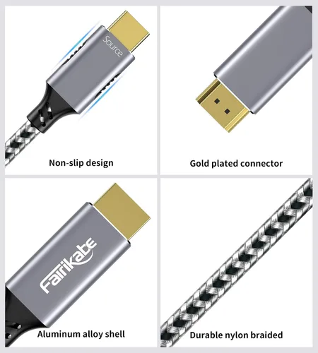 Vista 6 de fairikabe Cable USB C a HDMI 4K a 60Hz, cable USB tipo C a HDMI de 6.6 pies compatible con Thunderbolt 3, para MacBook Pro/Air, iPad Pro 2020/2021