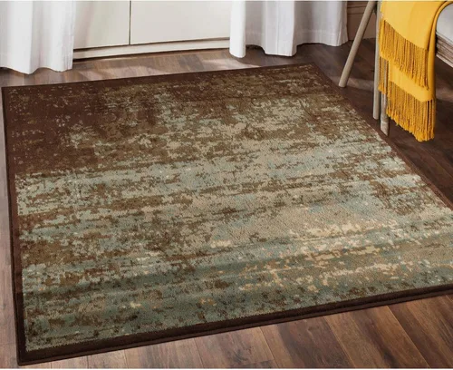 Vista 9 de Alfombra moderna de la colección Superior Afton Acid Wash, Polipropileno, Caoba Modern Abstract Rugs for High Traffic Living Room, Dining