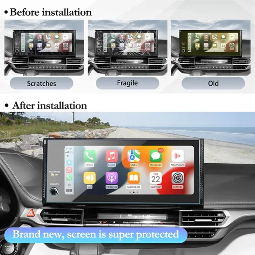 Vista 6 de SKTU Protector de pantalla para Toyota Sienna 2025 2026 de 12.3 pulgadas para Toyota Sienna 2025+ (XLE/XSE/Woodland Edition/Limited/Platinum) 12.3