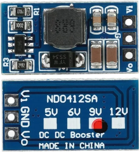 Vista 2 de Módulo convertidor de impulso DC-DC de 2.6-5.5 a 5V/6V/9V/12V, regulador de voltaje elevador, convertidor de voltaje para motor LED (9V, sin pin), 2