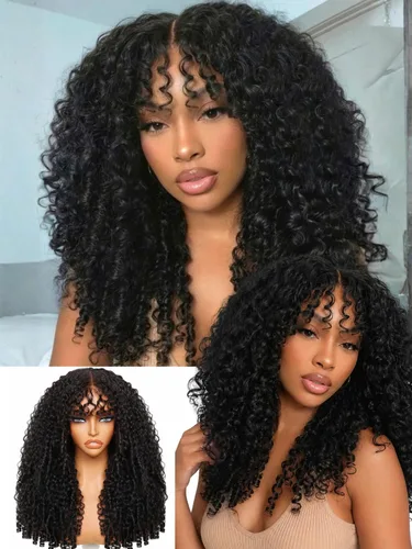 Vista 11 de Nadula Peluca Sin Deslizamiento 13x4 HD Rizada Birmana con Cordón de Cabello Humano con Extremos en Espiral de Dedo, Sin Pegamento Pre Cortada