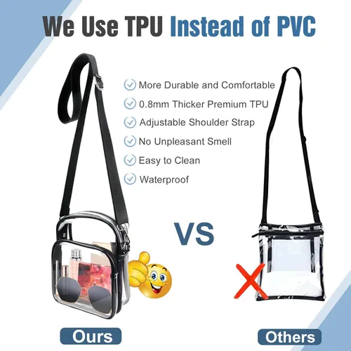 Vista 17 de COROMAY - Bolso transparente para mujer, apta para estadios