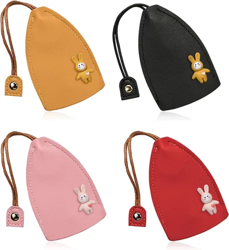 Vista 9 de Lindo 4PCS Estuche de llave de coche de cuero PU, Funda de llave extraíble