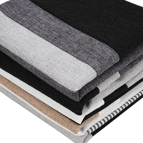 Vista 6 de Adabana Juego de 2 fundas de almohadón de lino decorativas con diseño de patchwork cuadrado para sofá, cama, sala de estar, estilo granja, 18 x 18