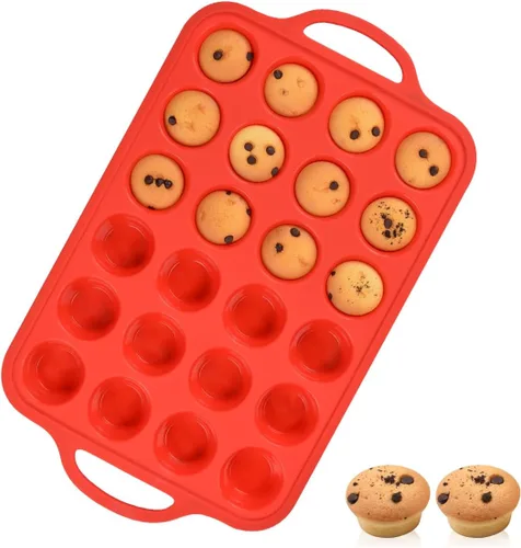 Vista 22 de CAKETIME Moldes de silicona para magdalenas para hornear, molde de tamaño regular para magdalenas, molde para hornear moldes de silicona
