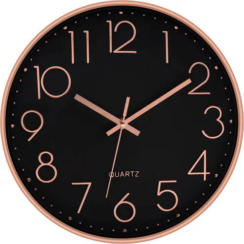 Vista 19 de Foxtop Reloj de pared atómico que funciona con pilas, redondo, analógico, moderno, juego automático para oficina, aula, dormitorio, cocina, sala