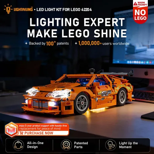 Vista 4 de LIGHTAILING Luz para Lego-42204 Fast and Furious Toyota-Supra-MK4 - Kit de iluminación LED compatible con el modelo de bloques de construcción Lego