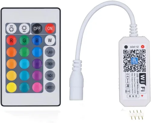 Vista 3 de Controlador inteligente WiFi inalámbrico RGB LED que funciona con sistema Android iOS aplicación de teléfono móvil para tira de luz LED 5050 3528